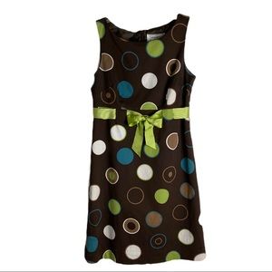 WILLOW GLENN  Retro Style Dot Print Belted Dress